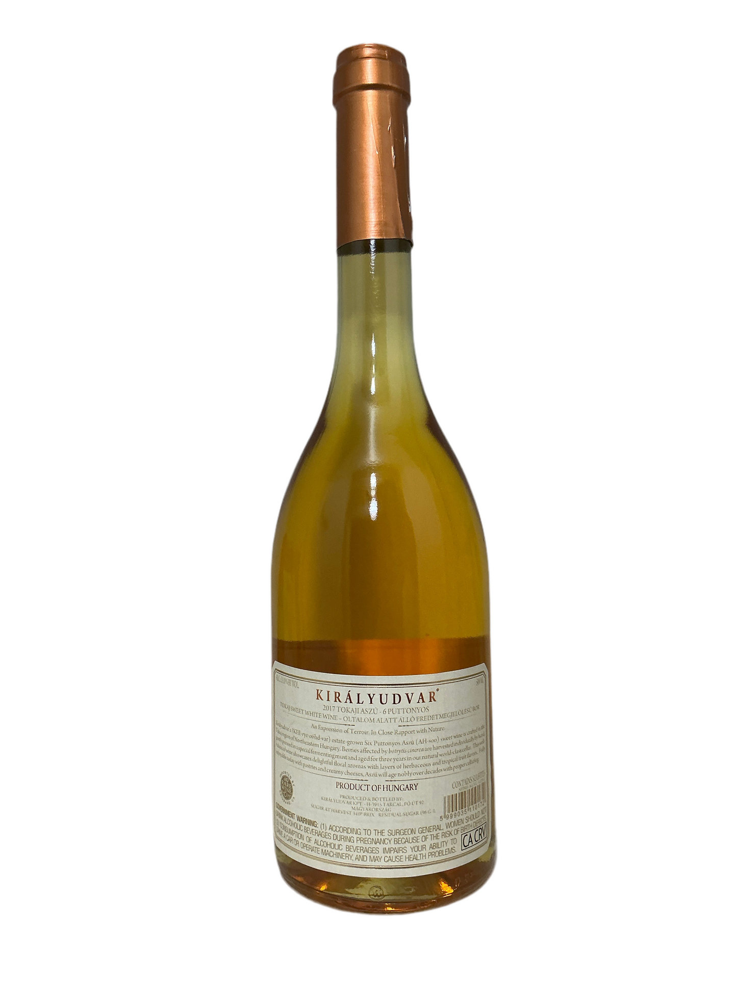 Kiralyudvar, Furmint, 6 Puttonyos Tokaji Aszu, Tokaj, Hungary 2017 (500 ml)