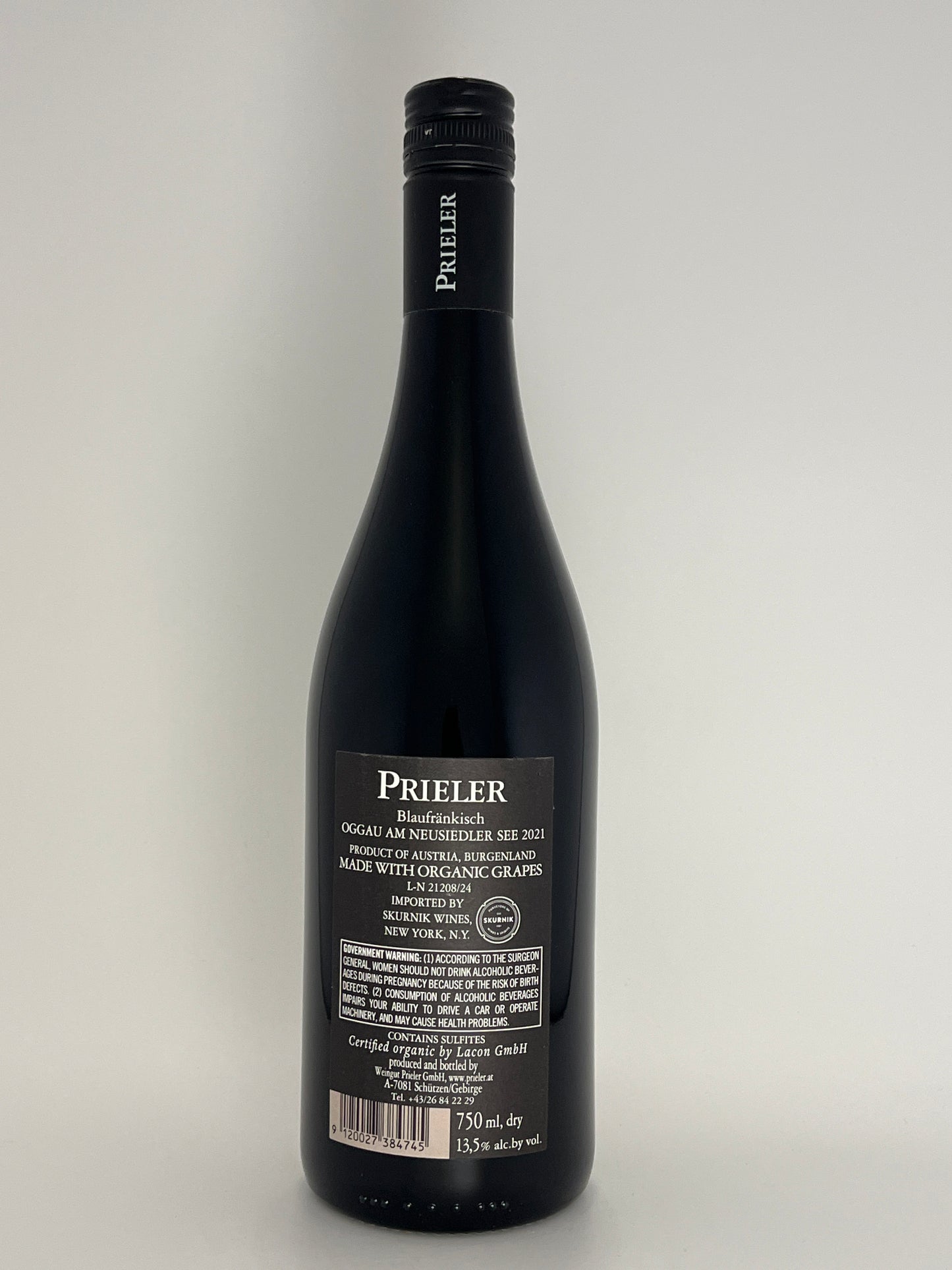 Prieler, Blaufrankisch, "Johanneshohe," Oggau, Burgenland, Austria 2021
