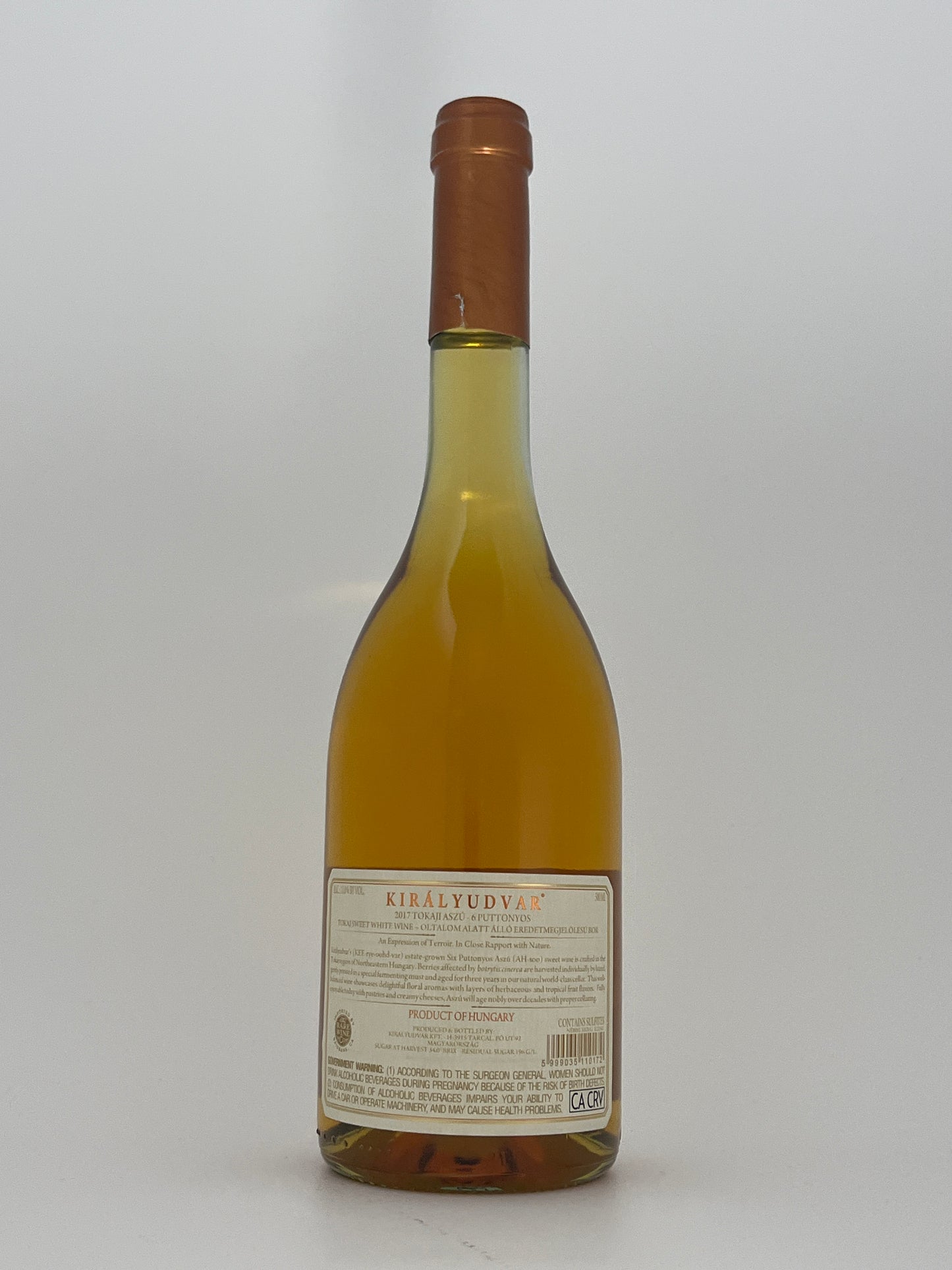 Kiralyudvar, Furmint, 6 Puttonyos Tokaji Aszu, Tokaj, Hungary 2017 (500 ml)