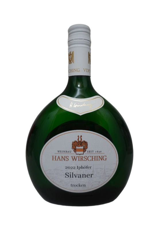 Bocksbeutel Bottle of Hans Wirsching Silvaner from the Village of Iphofer in Franken, Germany. 