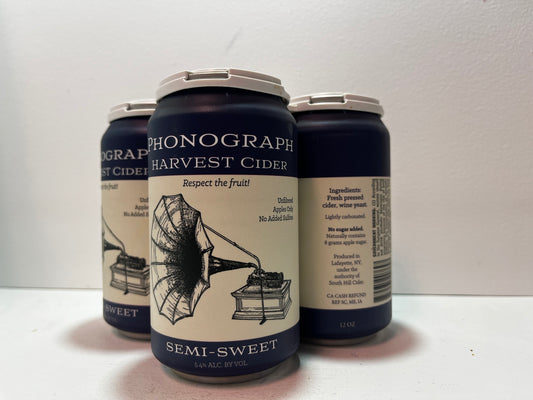 Phonograph Semi-Sweet Cider (12oz Can- 4- Pack)