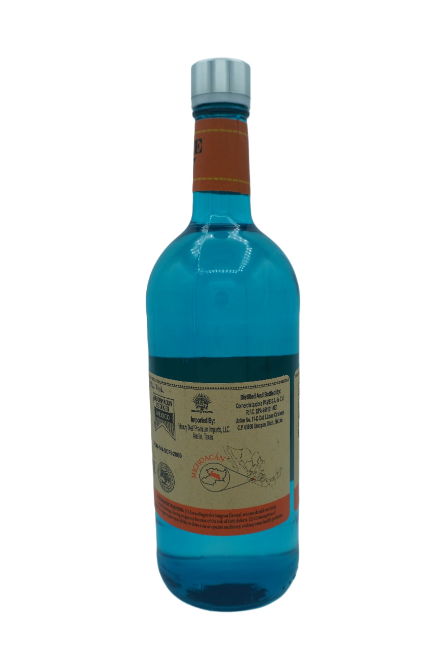 Bottle of Rum or Charanda as its called in Mexico. Back Label