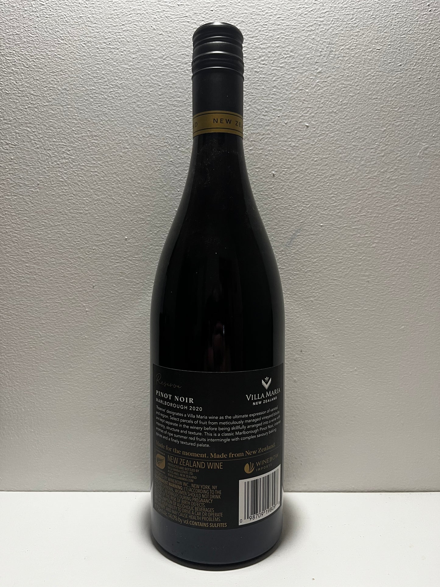 Villa Maria, Pinot Noir, "Reserve," Marlborough, New Zealand 2020